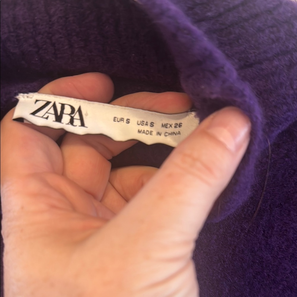 Zara Purple Cowl Neck Sweater - Picture 2 of 3
